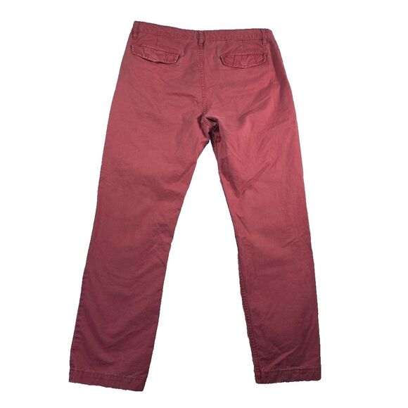 Gap Straight Vintage Khaki Pants Men's 35 x 32 Rooster Red Back Flap Pockets Y2K - Picture 2 of 9